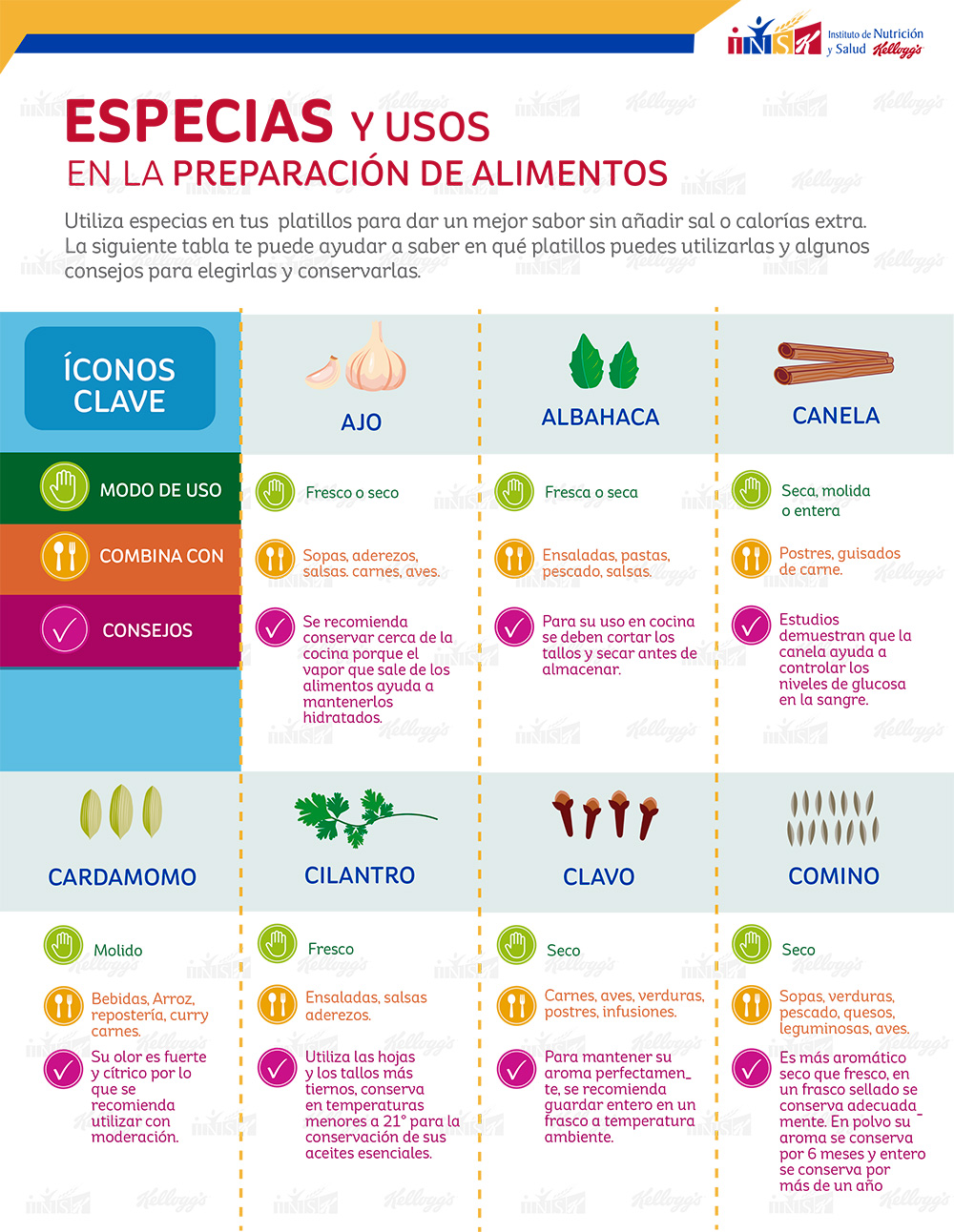 Manual de uso de especias